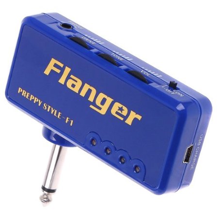 Andoer Flanger Blue Miniature Portable Headphone Guitar AMP Amplifier