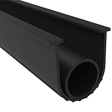 BOWSEN Garage Door Bottom Seal Weatherproofing Threshold Buffering Rubber Replacement Black 5/16 Inch T-End,16ft Long