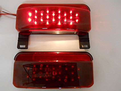 LED RV Camper Trailer Stop Turn Brake Tail Lights / License Light / Black Base