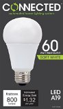 TCP CAS11LC LED Connected A19 - 60 Watt Equivalent 11W Soft White 2700K WiFi Enabled Wireless Smart Standard Light Bulb