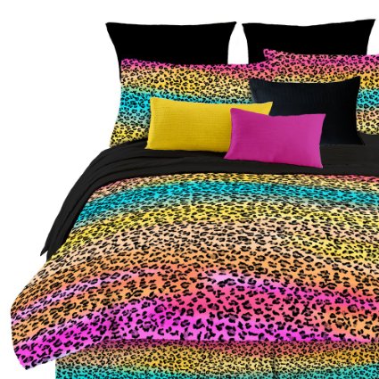 Street Revival Rainbow Leopard Twin Comforter Set, Multi