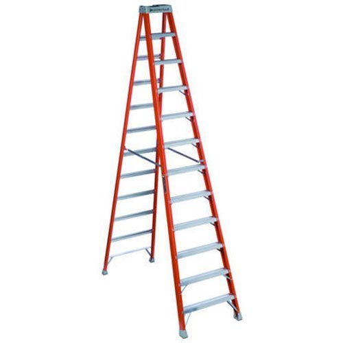 Louisville Ladder FS1512 300-Pound Duty Rating Fiberglass Step Ladder, 12-Feet, Red