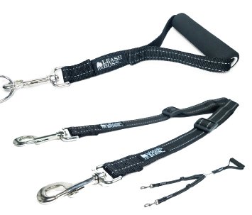 Leashboss Duo - Adjustable Double Dog Leash for Large Dogs - Reflective No Tangle Leash for Walking Two Dogs at Once - Made in USA
