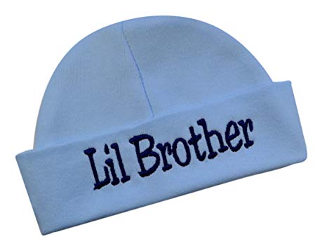 Little Brother Hat Keepsake Embroidered Lil Brother Infant Hat for Baby Boys