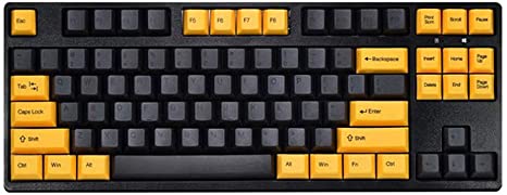 EPOMAKER Hello GANSS GS87D Bluetooth Mechanical Keyboard Connect 5 Devices, PBT Keycaps, Type-C Cable for Windows Mac Gaming (Cherry Blue Switch, Black Gold)