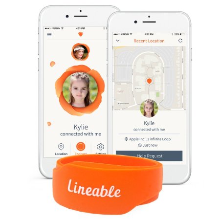 Lineable - Smart Wristband For Kids, Orange, Small