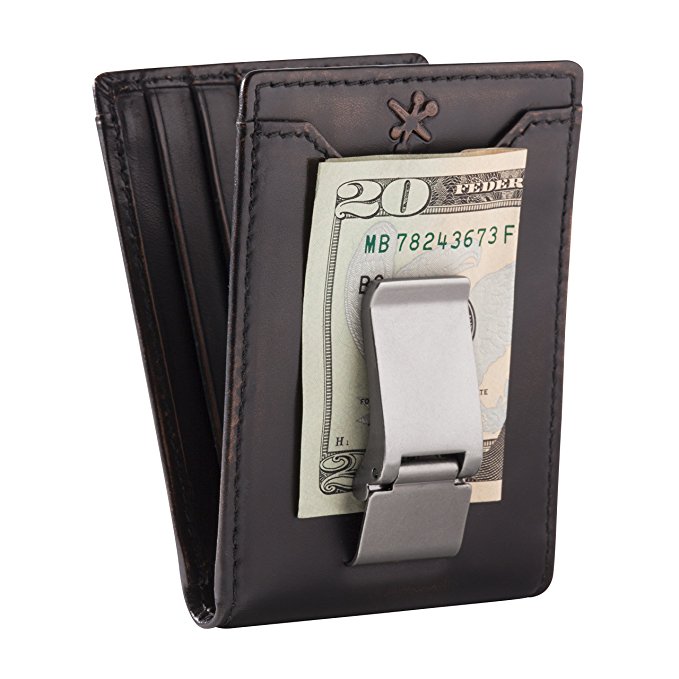 HOJ Co. Deacon ID BIFOLD Front Pocket Wallet-Top Grain Leather-Money Clip Wallet