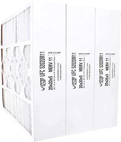 20x20x5 M2-1056 MERV 11 Generic/Replacement (Actual size 20-3/4" x 20-1/4" x 5-1/4") Furnace Filter, 3 Pack