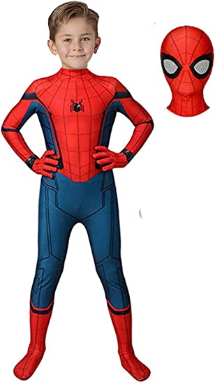 Panmeihua Kids Cosplay Bodysuit For Boys Superhero Costume Halloween Pretend Play Spandex Bodysuit Jumpsuit