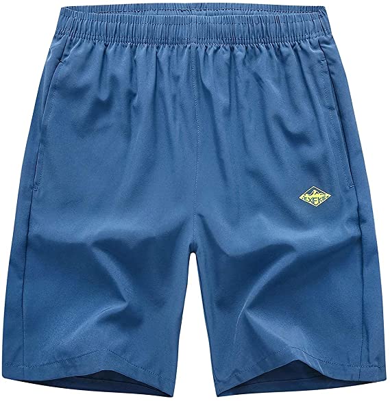 EXEKE Men's Quick Dry Shorts Gym Workout Shorts Lightweight Running Shorts with Zipper Pockets