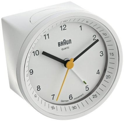 Braun BNC007WHWH Classic Light Analog Quartz Alarm Clock