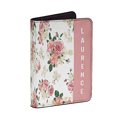 Floral Collection - RFID Leather Passport Holder for Men and Women - Travel Gift