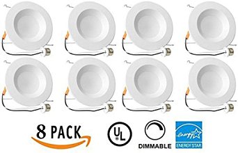 8 PACK - 13W 5/6inch Dimmable LED Retrofit Recessed Lighting Fixture (=75W) 2700K Soft White Energy Star, UL, LED Ceiling Light - 965 Lumens Recessed LED Downlight