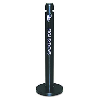 Rubbermaid Commercial Smoker’s Pole, Round, Steel, Black (FGR1BK)