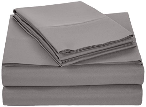 AmazonBasics Microfiber Sheet Set - Full, Dark Grey