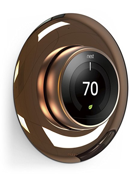 elago Wall Plate Cover for Nest Learning Thermostat [Chrome Bronze] - [Complementary Rounded Design][Hard ABS Material][Easy Installation] - for 1st, 2nd, 3rd generation