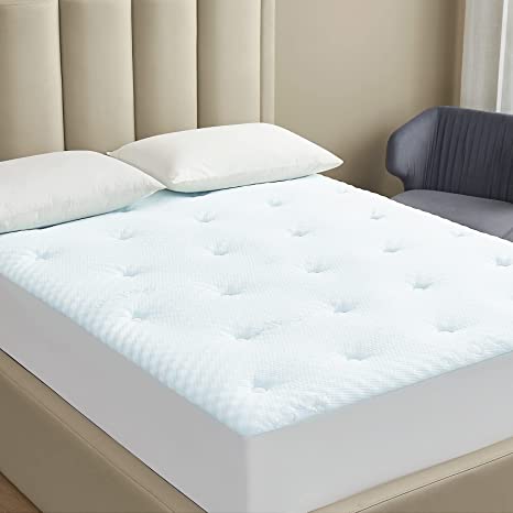 Hansleep Memory Foam Mattress Topper Full, Egg Crate Cotton Mattress Pad Full with Deep Pocket, Breathable Air Mattress Cover, 54×75 Inches