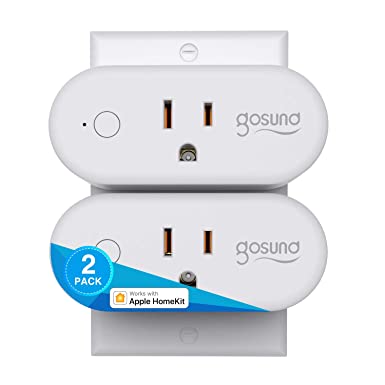 Gosund Homekit Smart Plug, Mini WiFi Outlet Work with Siri and Homepod, Voice Control and Home App Control Anywhere (iOS 13 ), FCC Certification, 15A (Max), 2.4GHz WiFi Required, 2 Pack