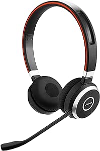 Jabra Evolve 65 SE Link380a MS Stereo- Bluetooth Headset with Noise-Cancelling Microphone, Long-Lasting Battery and Dual Connectivity - Works with All Other Platforms - Black