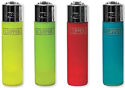 4 Mini Translucent Clipper Lighters See Through Clear Reusable Refillable Reflintable