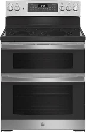 GE® 30" Free-Standing Electric Double Oven Convection Range