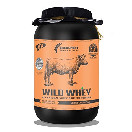 DrexSport, Wild Whey Protein Powder | World's 1st Formula | Organic, Grass Fed, 100% Pure Natural Supplement | Isolate + Conentrate | Chocolate 1kg