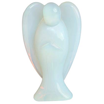 rockcloud Healing Crystal Gemstone Carved Pocket Crystal Guardian Angel Figurines 3 inch