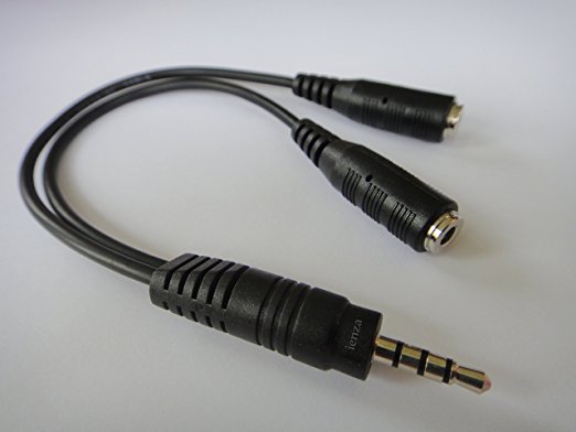 ienza® 3.5mm CTIA TRRS 4-Pole Male to Dual CTIA TRRS Female Stereo 4-Pole (Microphone/Headphone) Splitter Cable