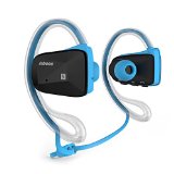 Jabees BSport Bluetooth V41 Sweatproof Waterproof Sports Stereo Headphones with NFC ATPX for Running Jogging and Earhook - Blue