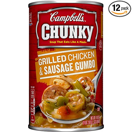 Campbell's Chunky Soup, Grilled Chicken & Sausage Gumbo, 18.8 Ounce (Pack of 12) (Packaging May Vary)