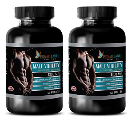 Male enhancing pills erection best seller - MALE VIRILITY 1300 Mg - ADVANCED FORMULA - MALE ENHANCEMENT SUPPLEMENT - maca for menopause - 2 Bottles (120 Tablets)