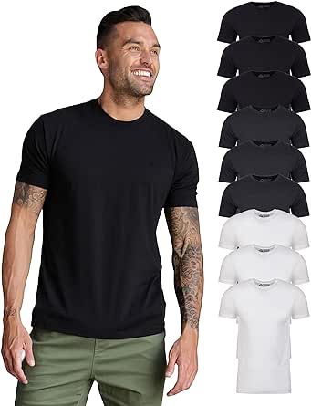 INTO THE AM Mens T Shirt Packs - Short Sleeve Crew Neck Soft Fitted Tees S - 4XL Fresh Classic Tshirts