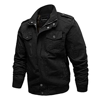 Ivnfout Men's Casual Winter Cotton Military Jackets Windproof Windbreaker Outdoor Coat