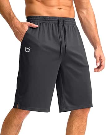 G Gradual Men's Athletic Shorts with Pockets 11" Long Basketball Shorts Lightweight Quick Dry Gym Workout Shorts for Men