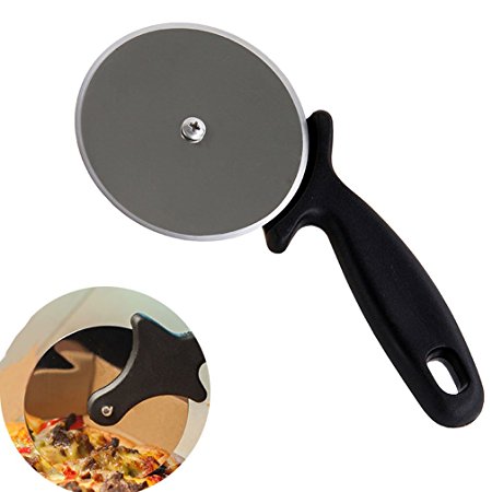 Pizza Cutter - Smaier Stainless Steel Wheel Pizza Cutter Pizza Blade (Large 4 Inch Wheel)