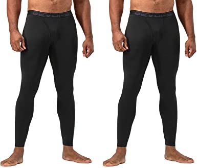 DEVOPS Men's 2 Pack Thermal Underwear Long Johns Compression Pants