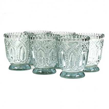 Koyal Wholesale Vintage Glass Candle Holder (Pack of 6), 3 x 2.75"