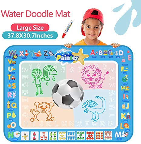 Wooce Doodle Mat Magic Water Drawing Mat Extra Large Size 38 X 31 Inches for Boys Girls Doodle Learning Toy Toddler Toys Educational Gift
