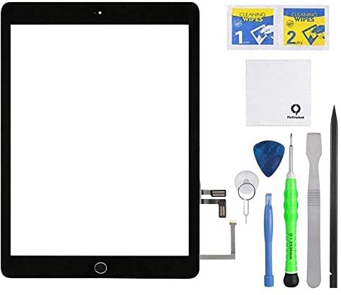 Fixcracked Touch Screen Replacement Parts Digitizer Glass Assembly for ipad 5 2017 (A1822, A1823) with Home Botton Cover(No Touch IC)   Professional Tool Kit (Black)