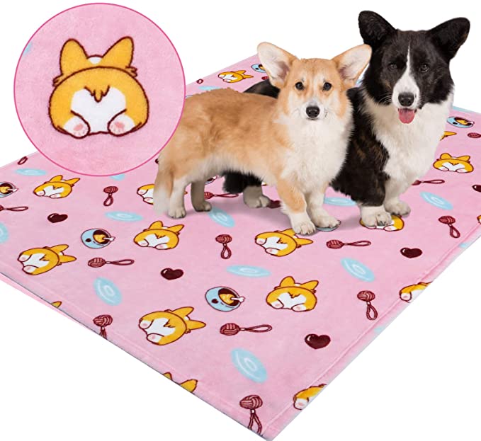 softan Dog Blanket, Premium Pet Blanket for Couch Sofa Wood Floor, Soft Flannel Dog Bed Blanket, Washable and Warm Blanket for Small Medium Large Dog, Cat, Puppy, Kitty, 39"×47", Pink