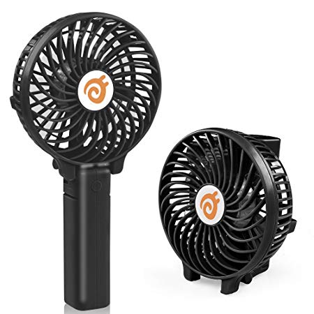 D-FantiX Small Portable Fan Battery Operated Personal Fan Mini USB Rechargeable Handheld Fan for Home, Travel, Bedroom and Office (Black)