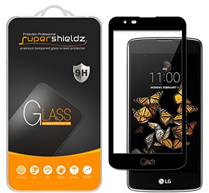 Supershieldz for LG K7 Tempered Glass Screen Protector, [Full Screen Coverage] Anti-Scratch, Bubble Free, Lifetime Replacement Warranty (Black)