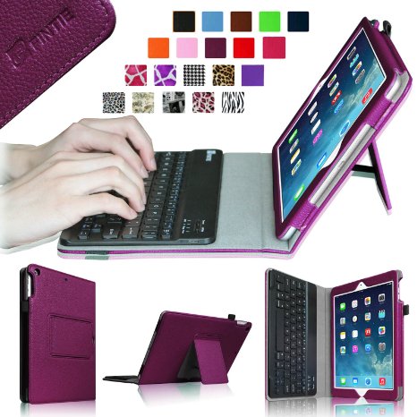 Fintie iPad Air Keyboard Case - Premium PU Leather Folio Stand Cover with Removable Wireless Bluetooth Keyboard for iPad Air 5 (5th Generation) - Purple