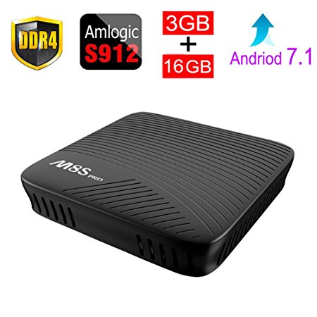Forart M8S Pro Android 7.1 TV Box Amlogic S912 64 bit Octa core 3G/16G with 2.4G/5G WiFi BT 4.1 Set Top TV Box
