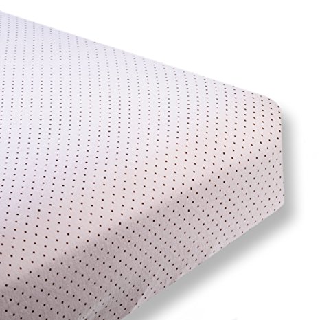 SwaddleDesigns Cotton Flannel Fitted Crib Sheet, Brown Polka Dots, Pastel Pink (Discontinued by Manufacturer)