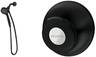 Moen 26100EPBL Engage Magnetix 3.5-Inch Six-Function Eco-Performance Handheld Showerhead, with 186117BL Magnetix Remote Dock, Matte Black