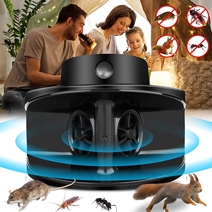 Ultrasonic Rodent Repellent,Indoor Mice Repellent Plug-ins 360° Mouse Deterrent Blocker 4 Modes Ultrasound Humane Squirrel Rat Repellent Electronic Pest Repeller Control for House Home Indoor Use