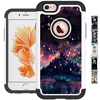 iPhone 6 Case, UrSpeedtekLive iPhone 6s Cases [Shock Absorption] Dual Layer Heavy Duty Protective Silicone Plastic Cover Case for iPhone 6/6s - The Lights