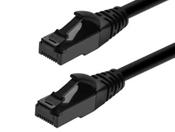 Monoprice Cat6A Flexible TPE Patch Cable - 25 Feet - Black | UTP, 24AWG, 500MHz, Pure Bare Copper, Snagless RJ45, Ethernet Cable - Flex Series