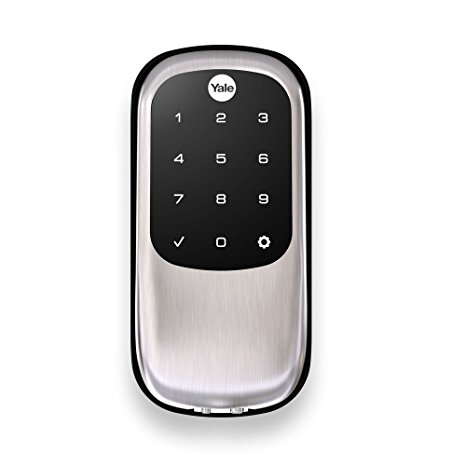 Yale Real Living Key Free Touchscreen Deadbolt with Z-Wave in Satin Nickel (YRD240)